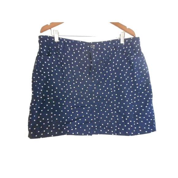 Blue White Polka Dot Skort Sz 16 cotton blend - Picture 1 of 5